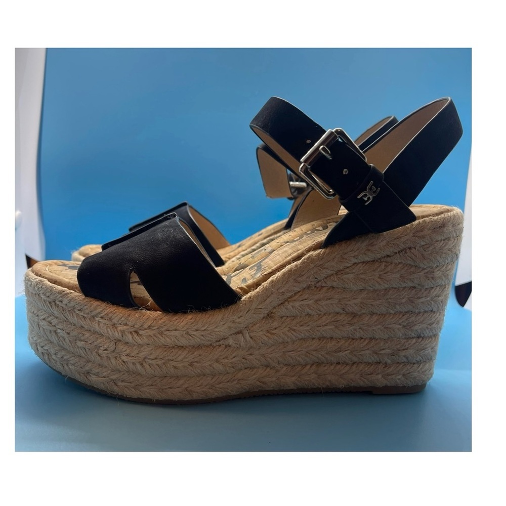 Sam Edelman Black Espadrille Wedge Sandals